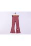Girls' Ribbed Pants with Ribbon and Slit