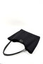 Black Suede Shk76 Large Size Women's Hand and Shoulder Bag with Snap Fastener, Wicking Strap, and Faux Leather Makeup Bag - 5