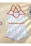Heart Patterned Bow Detail Open Back'100% Cotton' Short Pajama Set - 6