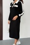 Women's Polo Neck Ornamental Button and Pocket Midi Length Modal Dress - 8