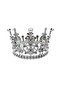 Pasta Crown Full Round Silver Color Metal Crown with Stones Accessory 11 cm