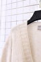 Women's Plus Size Ecru Long Sleeve Pocketed Long Length Knit Cardigan - 7