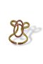 Gold Color Pink Stone Detailed Adjustable Steel Ring - 2