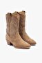 Aria Oil Green Suede Leather Women's Boots - 4