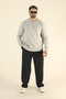 Men's Regular Winter Cotton Fleece-Lined Crew Neck Relaxed Fit Sweatshirt - 4
