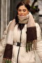 Soft Textured Tasseled Women's Scarf Shawl Shoulder Shawl 190X50 cm