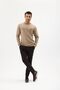 Men's Crew Neck Wool Sweater Winter Stylish Warm and Soft Knitwear Beige XL - 7
