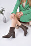 Women's Brown Heel-Headed Classic Boots with Pointed Toe - 2
