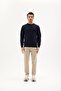 Men's Crew Neck Wool Sweater Winter Stylish Warm and Soft Knitwear Navy Blue 2XL - 8