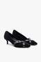 Simone Black Suede Leather Women's Heeled Shoes - 4