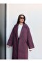 Herringbone Pattern Pocketed Long Coat - 2