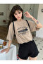 Women's Age Of Steam Beige Oversize T-Shirt - 2
