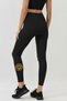 High Waist Black Yoga Pilates Casual Sports Leggings – Lotus Flower Printed Women's Leggings with Polyamide Fabric - 2