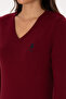 Women's Burgundy V-Neck Basic Sweater 50307712-Vr014 - 7