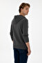 Men's Regular Fit Zippered Hooded Gray Knitted Cardigan 50313748-Vr024 - 5