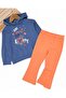 Girl's Flared Tights, K Hooded Sweatshirt, m Transitional Bottoms and Top Set - 2