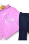 Girl's Flared Tights, K Hooded Sweatshirt, m Transitional Bottoms and Top Set - 5