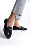 Women's Special Design Elegant Buckle Detailed Patent Leather Loafer Shoes - 5