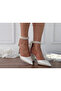 Pearl Ankle Strap Off-White Bridal Shoes - 4