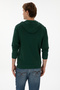 Men's Regular Fit Zippered Hooded Dark Green Knitted Cardigan 50313748-Vr079 - 5