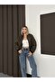 Women's Khaki Zipper Detailed Bomber Jacket