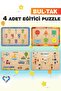 Wooden Turkish Set of 4 Educational-Pedagogical Puzzles