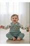 Organic Cotton Snap-On Bodysuit and Salopette with Teddy Bear Pattern Two-Piece Baby Set 0-12 Months - 2