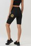 High Waist Black Yoga Pilates Athlete Short Leggings – Women's Leggings with Gold Mandala Pattern in Polyamide Fabric - 2
