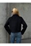 Sevunera Suede Fabric Black Jacket with Button and Pocket Detail - 4