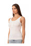 27063 Women's Cotton Ribbed Knit Corded Fabric Stretchy Comfortable, Front Placketed Thick Strap Knitted Tank Top Crop Outerwear - 5