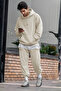 Men's Oversized 3-Thread Ş Fleece-Lined Basic Tracksuit Set