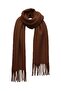 Set of 2 Puffy Off-White Brown Soft Textured Women's Scarf Shawl Shoulder Wrap 50X190 cm - 2