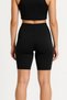 High Waist Black Yoga Pilates Athlete Short Leggings – Women's Leggings with Polyamide Fabric and Gold Yin Yang Pattern - 4