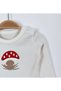 Unisex Baby Set with Mushroom Embroidery Salopet, Snap-Button Bottomed Bodysuit and Beret - 3