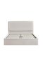 Lintell 180x200 King Bed with Hydraulic Underbed Storage - Cream Upholstered Fabric, Engineered Wood - 2