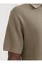 Textured Knit Short Sleeves Polo Shirt - 5