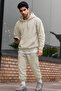 Men's Oversized 3-Thread Ş Fleece-Lined Basic Tracksuit Set - 2