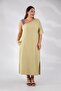 333481 Women's Plus Size One-Shoulder Striped Dress Light Green - 2