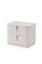 Lintell 2 Drawer Night Stand - Cream, Engineered Wood Bedside Table, 60x40x52.2cm, 2-Year Warranty - 3