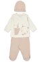 Bamboo Interlock Zibin Set of 3 (Bamboo) Beige