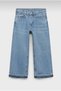 Girl's High Waist Wide Leg Jean Pants - Leg Detail - 3