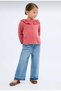 Girl's High Waist Wide Leg Jean Pants - Leg Detail - 2