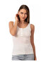 27063 Women's Cotton Ribbed Knit Corded Fabric Stretchy Comfortable, Front Placketed Thick Strap Knitted Tank Top Crop Outerwear - 6