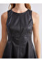Sparkling Choices from Shining Store Zero Roba Collar Leather Look Peplum Mini Dress - 4