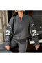 Women's Sporty Chic Knit Tracksuit Set Gray – Zippered Top, Wide-Leg Bottom - 7