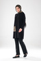 Women's Black Gold Sequin Pocketed Round Neck Long Sleeve Flowy Hijab Tunic Daily/Evening Dress _2288 - 3