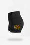 High Waist Black Yoga Pilates Athlete Mini Leggings – Women's Leggings with Polyamide Fabric and Gold Lotus Pattern - 2