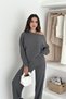Basic Oversized Boat Neck Knitwear Bottom-Top Set Aw25Au0024