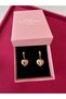 Milena Istanbul Colorful Stone Steel Heart Earrings