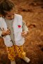 Petit Paris Apple Embroidered Plush Cream Vest